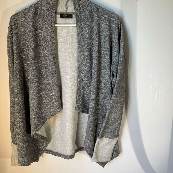 Cyrus Open Waterfall Lyn Sweater, M. Heather Grey - Picture 3 of 11